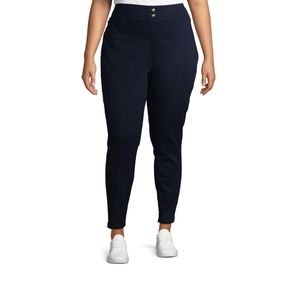 Terra & Sky Plus Size Tummy Control Jeggings 5x (32w-34w) Darkwash